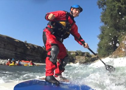 WW riversurfing on StandUpPaddleboard by "Doc" Vasin | aquasport.tv