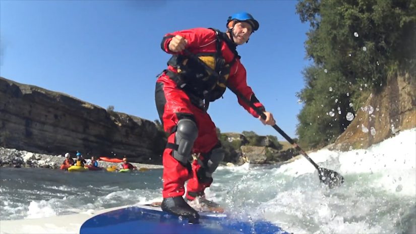 WW riversurfing on StandUpPaddleboard by "Doc" Vasin | aquasport.tv