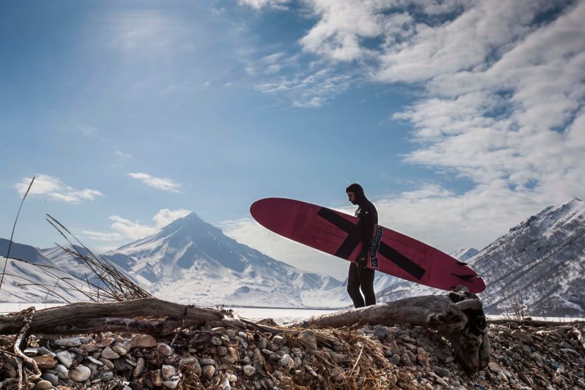 Зимний серфинг в краю вулканов. Winter surf in the land of volcanos | aquasport.tv