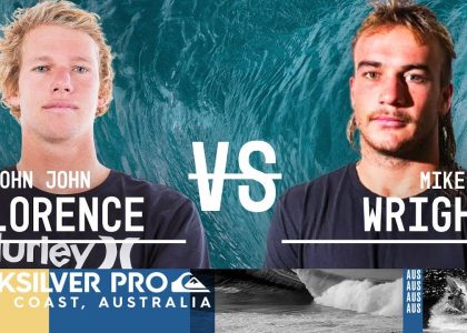 John John Florence vs. Mikey Wright Round Two Heat 1 Quiksilver Pro Gold Coast 2018