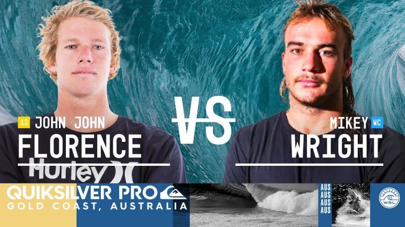 John John Florence vs. Mikey Wright Round Two Heat 1 Quiksilver Pro Gold Coast 2018